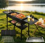 Foldable Charcoal BBQ for Outdoor Cooking – Portable Hibachi Grill for Camping, Garden, Picnic & Travel