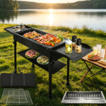 Foldable Charcoal BBQ for Outdoor Cooking – Portable Hibachi Grill for Camping, Garden, Picnic & Travel