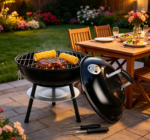 14-Inch Mini Kettle Charcoal Grill – Enamel BBQ with Screwdriver & Dual Vents for Backyard, Garden & Camping - Image 2