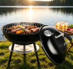 14-Inch Mini Kettle Charcoal Grill – Enamel BBQ with Screwdriver & Dual Vents for Backyard, Garden & Camping