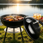 14-Inch Mini Kettle Charcoal Grill – Enamel BBQ with Screwdriver & Dual Vents for Backyard, Garden & Camping