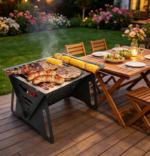 Lightweight Tabletop Charcoal Smoker – 6"x4.6"x4.9" Portable BBQ for Picnics, Garden & Beach Parties - Image 2