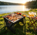 Lightweight Tabletop Charcoal Smoker – 6"x4.6"x4.9" Portable BBQ for Picnics, Garden & Beach Parties