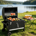Tabletop Charcoal Grill with Warming Rack – 303 sq.in Cooking Area for Outdoor Camping & Picnic Grilling