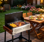 Foldable Tabletop Stainless Steel Charcoal Grill – Notebook-Sized Small BBQ for Backyard, Camping & Picnics - Image 2