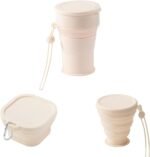 3-Pack Silicone Collapsible Travel Cup – Folding Camping Cup with Lid, Reusable for Hot & Cold Drinks