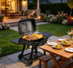 Portable Propane Gas Grill with Two Burners – Tabletop BBQ with Removable Side Tables & Built-In Thermometer - Image 2