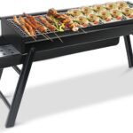 Foldable Stainless Steel Charcoal BBQ with Stand – Drawer-Type Ash Collector for Garden, Terrace & Camping