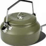 Stainless Steel Camping Kettle – 1L Lightweight Teapot for Fast Boiling, Ideal for Hiking, Picnic & Travel (Green)