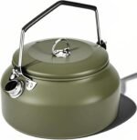 Stainless Steel Camping Kettle – 1L Lightweight Teapot for Fast Boiling, Ideal for Hiking, Picnic & Travel (Green)