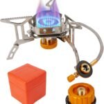 Small Foldable Camping Gas Stove – 3500 W with Piezo Ignition, Adapter Included for Trekking & Hiking