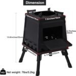 Portable Cast Iron Wood Burning Camp Stove – Black with Carrying Case for Backpacking & Outdoor Cooking - Image 2