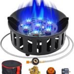 Windproof Single Propane Burner – Portable Gas Stove with Piezo Ignition & Carrying Bag for Outdoor Cooking
