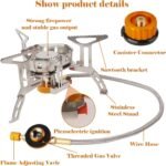 Small Foldable Camping Gas Stove – 3500 W with Piezo Ignition, Adapter Included for Trekking & Hiking - Image 2