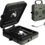 2-Burner Portable Propane Camping Stove – 17200 BTU, Folding Gas Stove with Carry Handle & Inlet Pipe