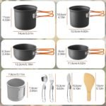 15-Piece Portable Camping Cooking Set with Stove Top – Stackable Non-Stick Pots, Pans & Bowls with Storage Bag - Image 2