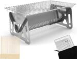 Mini Assemblable Tabletop Charcoal Grill – Portable Fire Pit with Bamboo Stick & Storage Bag for Camping & Patio