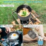 Portable Camping Cookware Set – Non-Stick Pots & Pans with Folding Fork, Lightweight Mess Kit for Hiking & Picnics - Image 2